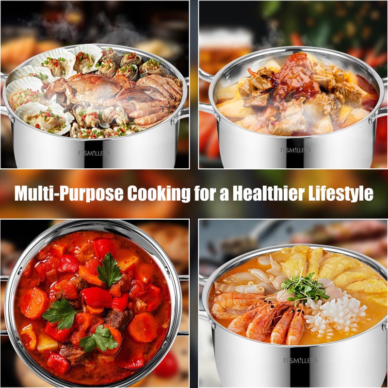 ItsMillers Stainless Steel Stock Pot - 8 Quart, Soup Pot Induction Compatible, Cooking Pot with Riveted Handle, Oven & Dishwasher Safe - Image 5